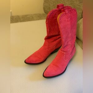 Gianni Bini Pink Heeled Cowboy Boots